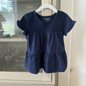 Girls Polo Ralph Lauren  navy blue shirt.  Size 3/3T